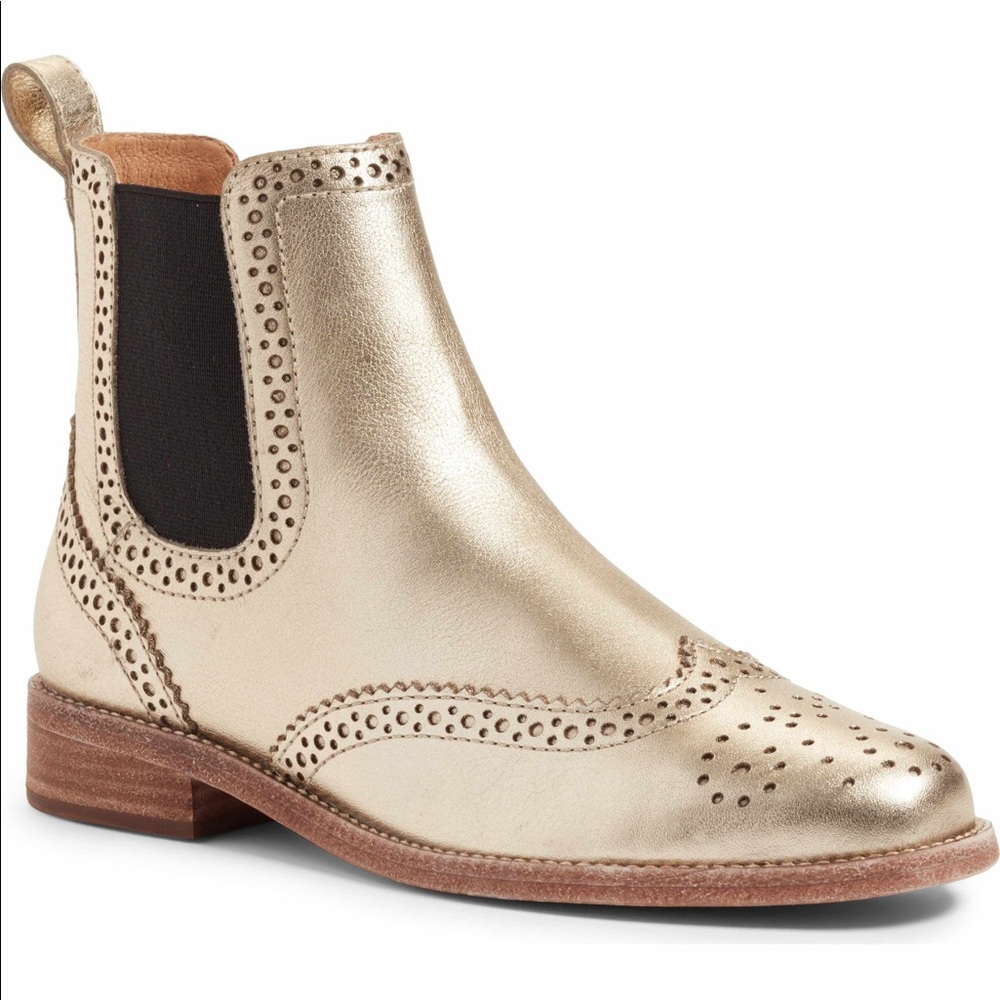 Madewell The Ivan Brogue Chelsea Boot in Metallic